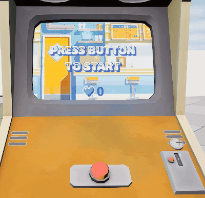 Inserting a coin into the arcade machine