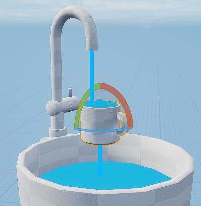 Water pouring interaction